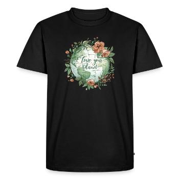 T-shirt écologique Love Your Planet - T-shirt Premium bio Homme - noir - Devant - Nico (187cm)