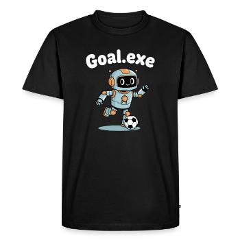 Goal.Exe Robot Football - Men's Premium Organic T-Shirt - black - Front - Nico (187cm)