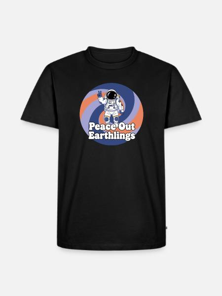 Astronaut Peace Out Earthlings - Men's Premium Organic T-Shirt - black
