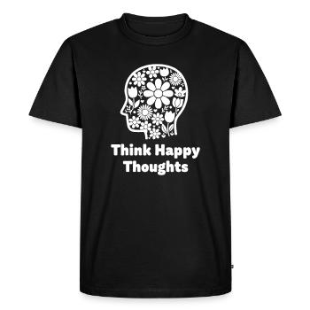 Flowers Head Think Positive - Men's Premium Organic T-Shirt - black - Front - Nico (187cm)