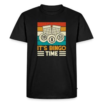 Jeu de bingo It’s Time Bingo - T-shirt Premium bio Homme - noir - Devant - Nico (187cm)