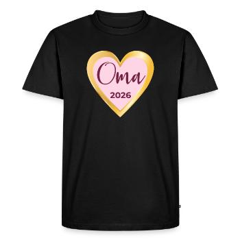 HEART GRANNY 2026 PREGNANCY ANNOUNCE - Men's Premium Organic T-Shirt - black - Front - Nico (187cm)