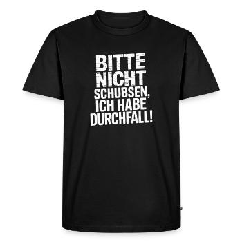 S’il vous plaît, ne poussez pas, j’ai la diarrhée plus drôle - T-shirt Premium bio Homme - noir - Devant - Nico (187cm)