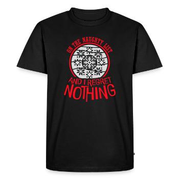 Sur la liste des vilains et ne regrette rien XMas Spruch - T-shirt Premium bio Homme - noir - Devant - Nico (187cm)