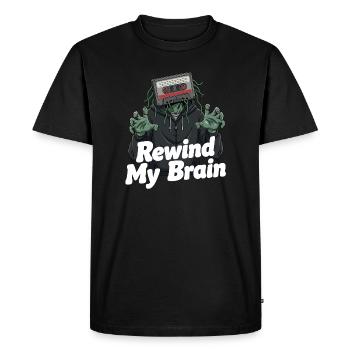 rembobiner mon cerveau zombie illustration - T-shirt Premium bio Homme - noir - Devant - Nico (187cm)