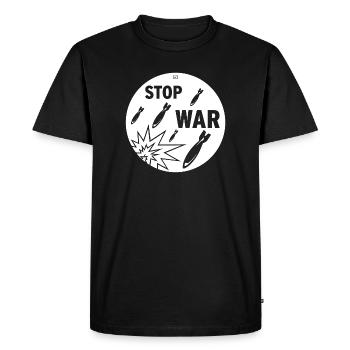 Arrêtez la guerre - T-shirt Premium bio Homme - noir - Devant - Nico (187cm)