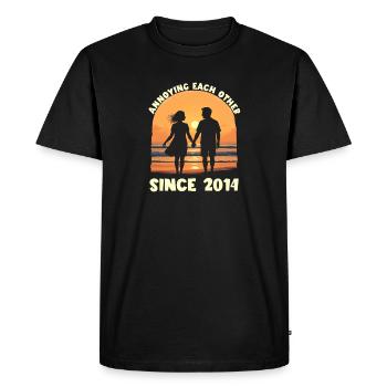 We've been annoying each other since 2014 - Men's Premium Organic T-Shirt - black - Front - Nico (187cm)