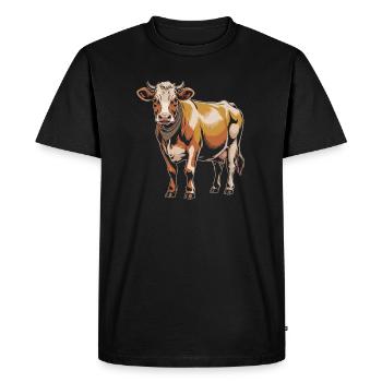 Vache Vaches - T-shirt Premium bio Homme - noir - Devant - Nico (187cm)