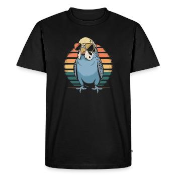 Perruche ondulée - T-shirt Premium bio Homme - noir - Devant - Nico (187cm)