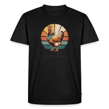 Poulets Poulet - T-shirt Premium bio Homme - noir - Devant - Nico (187cm)