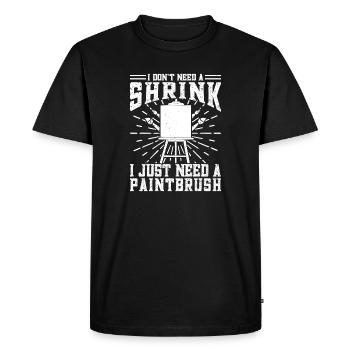 Funny Art Painter I Need A Paintbrush Artist Gift - Men's Premium Organic T-Shirt - black - Front - Nico (187cm)
