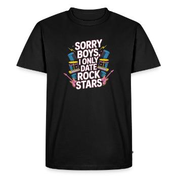 Festival Sorry Boys I Only Date Rock Stars Groupie - Men's Premium Organic T-Shirt - black - Front - Nico (187cm)