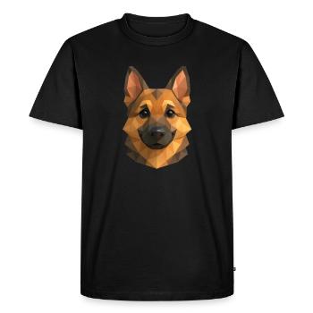 Polygone berger allemand – Conception géométrique pour chien - T-shirt Premium bio Homme - noir - Devant - Nico (187cm)