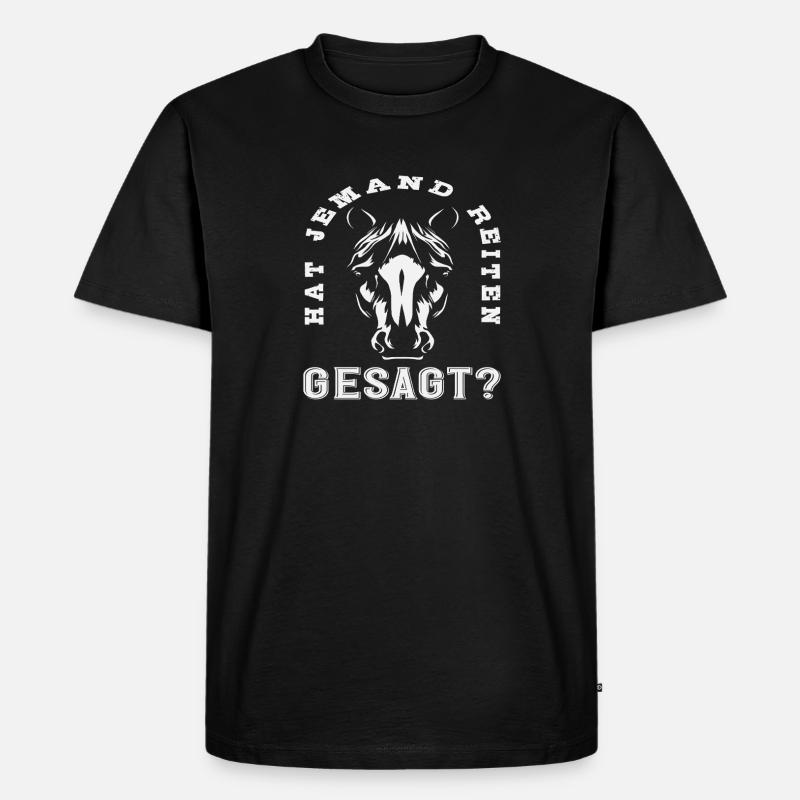 Pferdemädchen Reiten Hobby Reiter - Männer Premium Bio T-Shirt - Schwarz