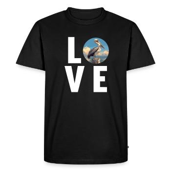 Pélicans Pélican - T-shirt Premium bio Homme - noir - Devant - Nico (187cm)