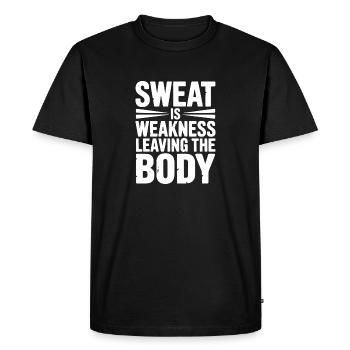 La transpiration est une faiblesse qui quitte le corps - T-shirt Premium bio Homme - noir - Devant - Nico (187cm)