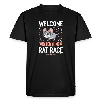 Bienvenue dans la course aux rats – Work Design - T-shirt Premium bio Homme - noir - Devant - Nico (187cm)