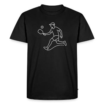 Pickleball Player Sketch – Simple Sports Motif - Men's Premium Organic T-Shirt - black - Front - Nico (187cm)