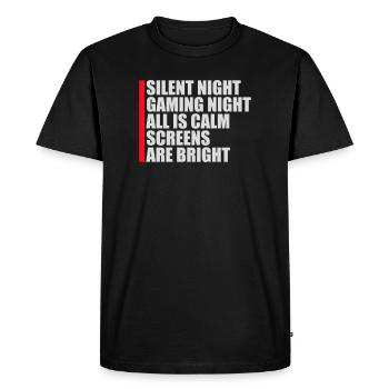 Nuit silencieuse Nuit de jeu Tous les écrans calmes Lumineux - T-shirt Premium bio Homme - noir - Devant - Nico (187cm)
