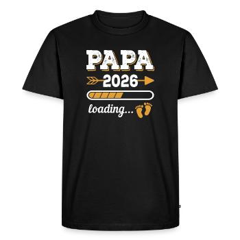 Papa 2026 Chargement Cadeau Future Dad - T-shirt Premium bio Homme - noir - Devant - Nico (187cm)