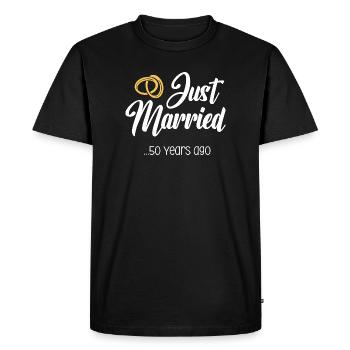 Vient de se marier 50 ans de mariage Anniversaire de mariage - T-shirt Premium bio Homme - noir - Devant - Nico (187cm)