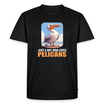 Pélicans Pélican - T-shirt Premium bio Homme - noir - Devant - Nico (187cm)