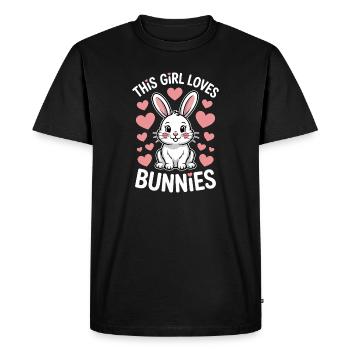 Bunny Saying Girl Rabbit Fun Bunny Gift - Men's Premium Organic T-Shirt - black - Front - Nico (187cm)