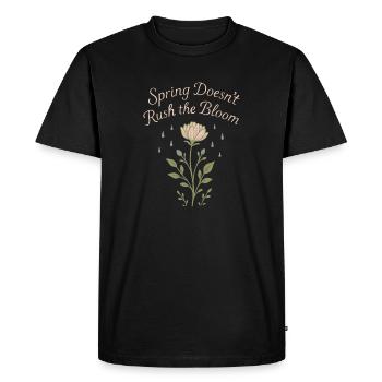 Croissance consciente, Renouvellement printanier, - T-shirt Premium bio Homme - noir - Devant - Nico (187cm)
