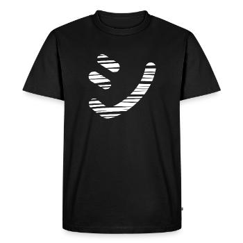 Japanese text 'シ' (Shi)- Brush - Men's Premium Organic T-Shirt - black - Front - Nico (187cm)