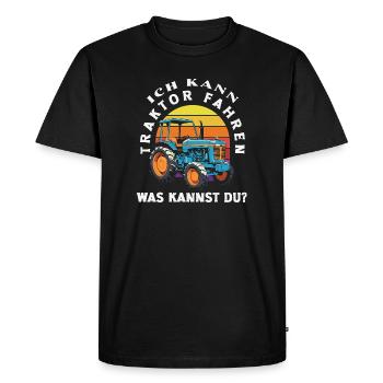 Je peux conduire un tracteur, que pouvez-vous faire ? - T-shirt Premium bio Homme - noir - Devant - Nico (187cm)
