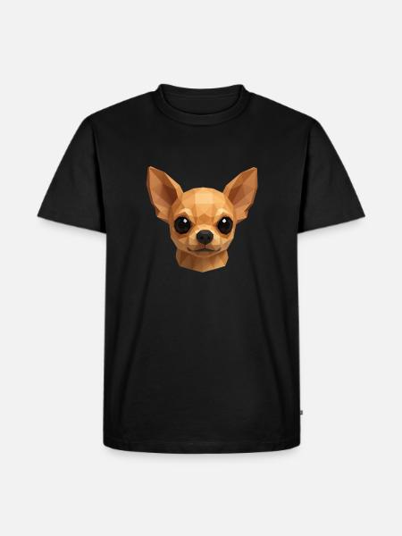 Cute Chihuahua – Polygon Dog Design - Men's Premium Organic T-Shirt - black