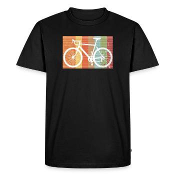 Retro Bicycle Mountain Bike Silhouette - Men's Premium Organic T-Shirt - black - Front - Nico (187cm)