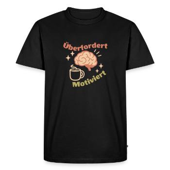 Overwhelmed but motivated - Men's Premium Organic T-Shirt - black - Front - Nico (187cm)