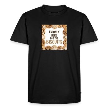 Only Here for the Biscuits - T-shirt Premium bio Homme - noir - Devant - Nico (187cm)
