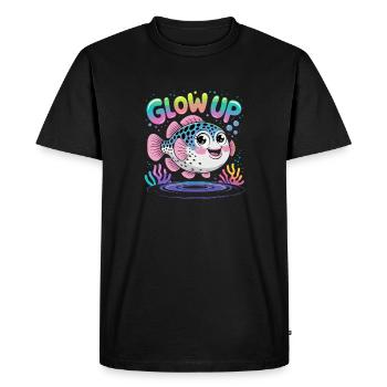 Glow Up Tetra Colorful Fish Motif - Men's Premium Organic T-Shirt - black - Front - Nico (187cm)