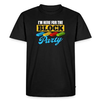 Je suis ici pour le bloc de construction de briques de fête de quartier  - T-shirt Premium bio Homme - noir - Devant - Nico (187cm)
