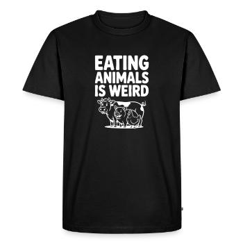 Manger des animaux, c’est bizarre - T-shirt Premium bio Homme - noir - Devant - Nico (187cm)