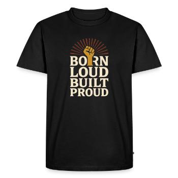 Groovy Pride Retro Equality Queer Story - Men's Premium Organic T-Shirt - black - Front - Nico (187cm)