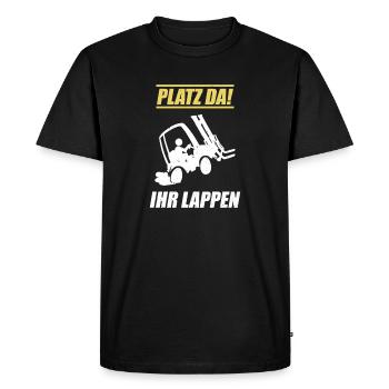 Space Since Your Rag / Forklift Driver Saying - Men's Premium Organic T-Shirt - black - Front - Nico (187cm)