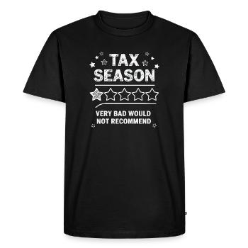 Saison des impôts - Conception de la note 1 étoile - T-shirt Premium bio Homme - noir - Devant - Nico (187cm)
