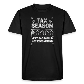 Saison des impôts - Conception de la note 1 étoile - T-shirt Premium bio Homme - noir - Devant - Nico (187cm)