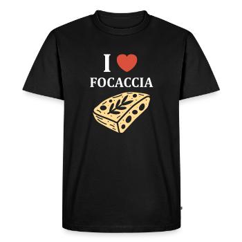 J'aime Focaccia - T-shirt Premium bio Homme - noir - Devant - Nico (187cm)