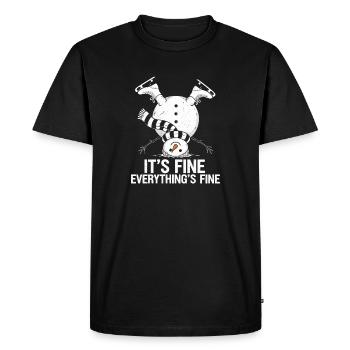 Upside-Down Snowman Saying - Men's Premium Organic T-Shirt - black - Front - Nico (187cm)