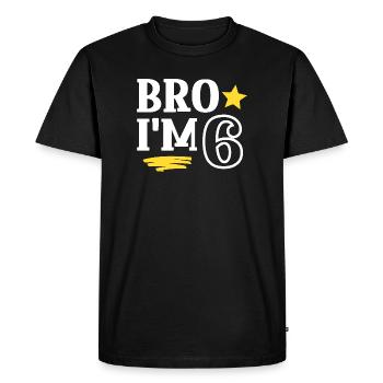 Frère j’ai 6 ans Drôle Cool Anniversaire - T-shirt Premium bio Homme - noir - Devant - Nico (187cm)