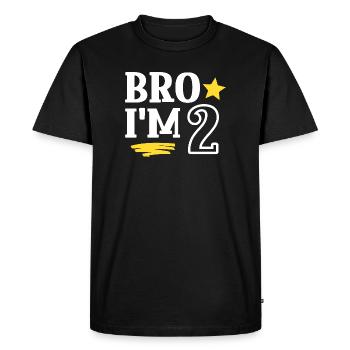 Bro I'm 2 Years Old Funny Cool Birthday - Men's Premium Organic T-Shirt - black - Front - Nico (187cm)