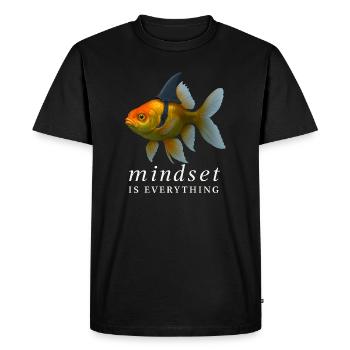Mindset is Everything Goldfish, Motivational  - T-shirt Premium bio Homme - noir - Devant - Nico (187cm)