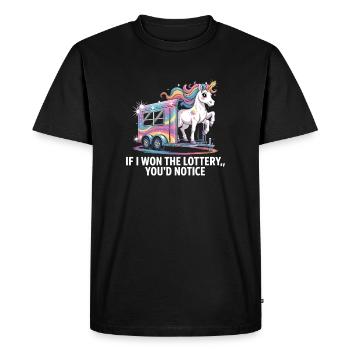 Funny If I Won The Lottery You'd Notice Yacht boat - Men's Premium Organic T-Shirt - black - Front - Nico (187cm)
