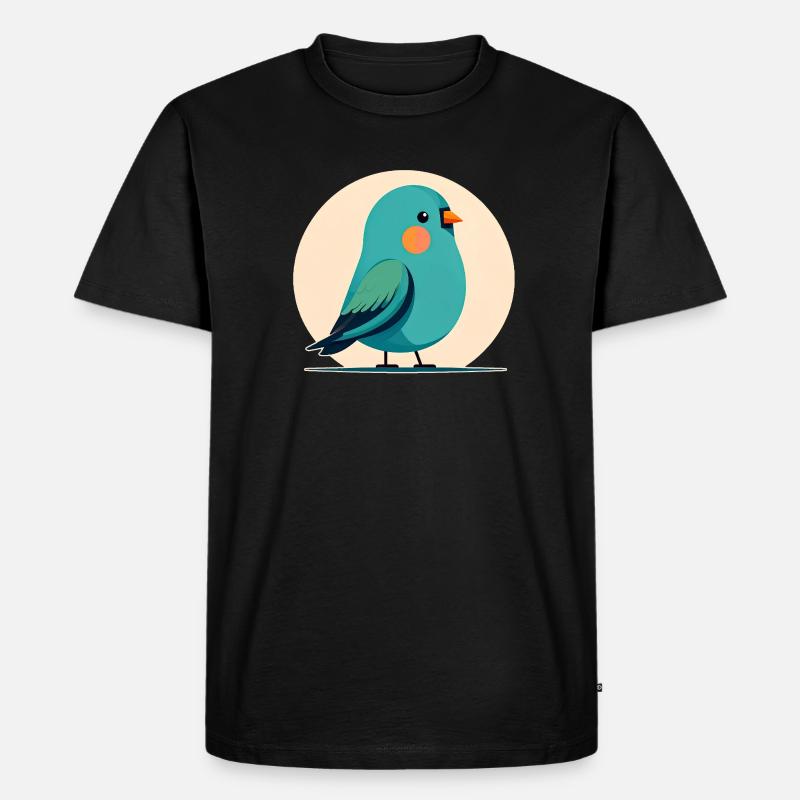 Kleiner grün-blauer Vogel - Männer Premium Bio T-Shirt - Schwarz