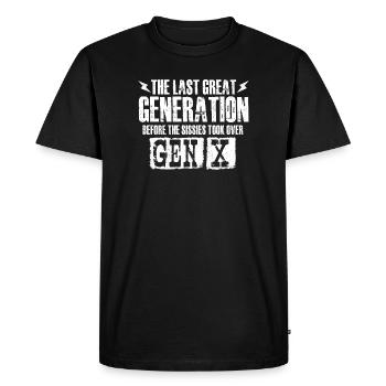 Gen X Dernière Grande Génération Rétro Citation Drôle - T-shirt Premium bio Homme - noir - Devant - Nico (187cm)