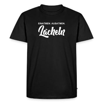 Inspirer - Expirer - Sourire - T-shirt Premium bio Homme - noir - Devant - Nico (187cm)